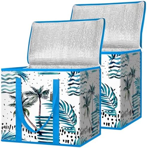 BALEINE Insulated Reusable Grocery Bags with Zippered Top, Large Cooler Bag by BALEINE