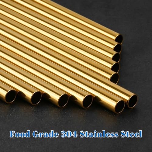 Tomorotec 8PCS Stainless Steel Straws Fit for 40oz Stanley Tumblers, Gold - Image 6
