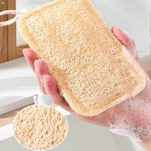 3 Pack Natural Non Scratch Scrub Sponge Eco Friendly and Compostable Plant Fiber Loofah Dish Sponge Natural Kitchen Sponges Scrubbers for Dishes Biodegradable Cleaning Sponges - Image 3