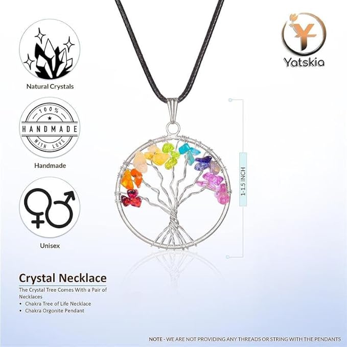 YATSKIA Green Jade Crystal Tree of Life - Crystals and Stones - Gemstone Tree - Crystals Decor - Feng Shui Decor - Crystal Gifts for Women