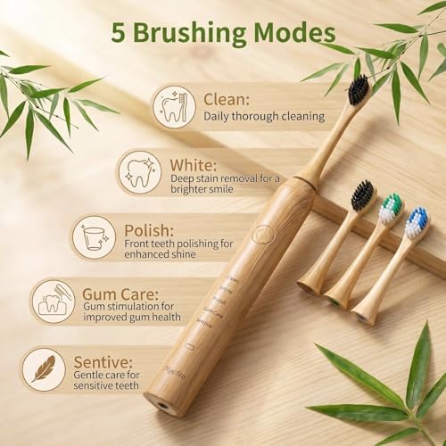 Natural Bamboo Electric Toothbrush for Adults - Image 3