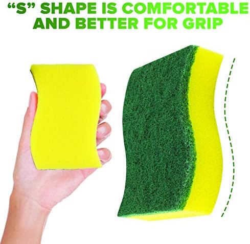 (6 Pack) Heavy Duty Scrub Sponges by SCRUBIT – Kitchen Dish, Sink and Bathroom Cleaning Scrubber Sponge - with Non-Smell Scouring Pad - Image 3
