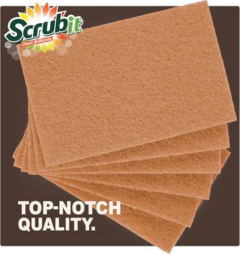 SCRUBIT 100 Pack Natural Scouring Pads - Heavy Duty Scrubbing Pads for Dishes - Non-Scratch - Reusable - Natural, Eco-Friendly, Biodegradable Sisal Brown Sponges for Dishes, Compostable - Image 7