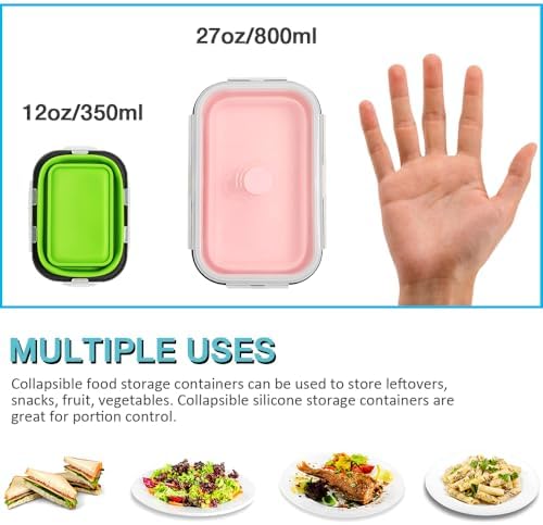 Collapsible Silicone Food Storage Container 4 Pack(27 Oz) - Image 4
