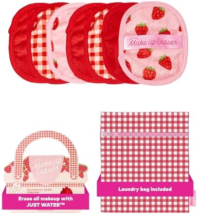 The Original MakeUp Eraser 7-Day Set, Erase All Makeup With Just Water, Including Waterproof Mascara, Eyeliner, Foundation, Lipstick, Sunscreen, and More! Strawberry Fields, 7ct. by MakeupEraser