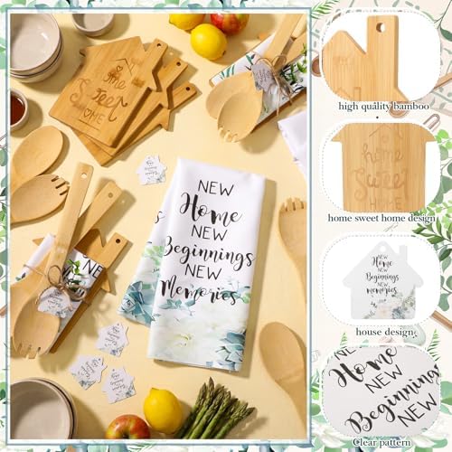 Geelin 31 Pcs Housewarming Gift Set, House Shape Cutting Board Towels - Image 3