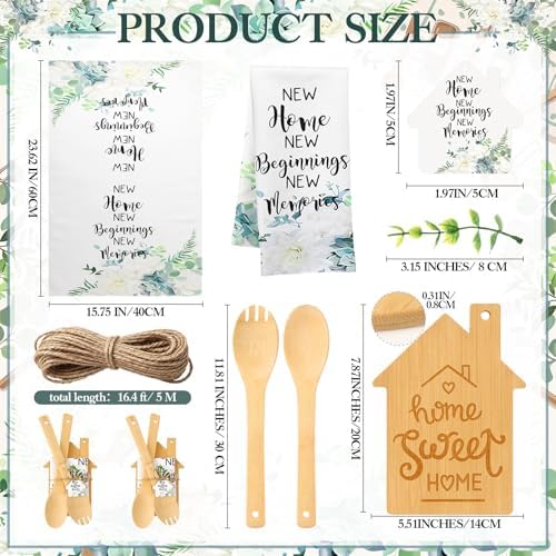 Geelin 31 Pcs Housewarming Gift Set, House Shape Cutting Board Towels - Image 2