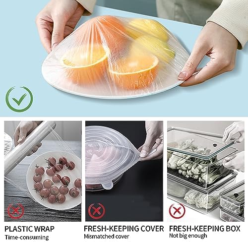Homelove 200pcs Colorful Plastic Bowl Covers Dish Cover Food Cover, Reusable Elastic Stretch Fresh Keeping Covers, Kitchen Dining Cookware Canning Lids Food Bags, Universal Kitchen Plastic Wrap - Image 4