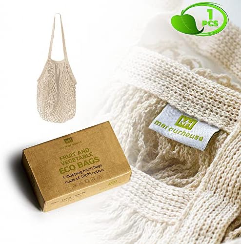 1 pack Cotton String Shopping Bags Reusable Washable Grocery Mesh Bags Organizer for Grocery Shopping Produce Net Bags with Longhandle for Fruit Vegetable Storage - Image 6