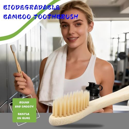 Bamboo Toothbrushes 10 Pack, BPA-Free Soft Bristle Toothbrush, Eco-Friendly, Natural Wooden Toothbrush, Vegan Organic Travel Toothbrush Pack for Adults - Image 5