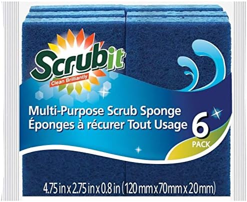 Scrubit Non-Scratch Cleaning Scrub Sponges- Scrubbing Dish Sponge Ideal for Washing Kitchen,Dishes, Bathroom &More – Dishwashing Sponge Along with A Thought Scrubber – 6 sponges by SCRUBIT