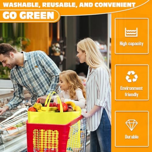 Windyun Reusable Grocery Bags Large Non Woven Shopping Bags with Handles Foldable Portable Tote, 16x6x12 Inch - Image 6