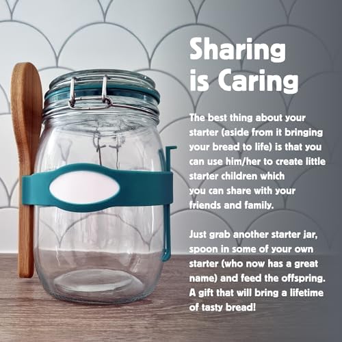 Kikkerland Sourdough Starter Kit – DIY Bread Baking Supplies with Glass Jar, Wooden Spoon, & Breathable Hat – Homesteading & Homemaking Essentials - Image 6