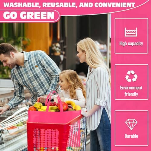 Windyun Reusable Grocery Bags Large Non Woven Shopping Bags with Handles Foldable Portable Tote, 16x6x12 Inch - Image 7