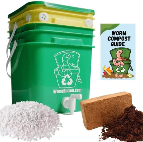Worm Bucket Indoor Composting Starter Kit – Small 10Q Worm Farm for Classrooms, Homeschool, and Apartments – Educational Soil Project - Make Organic Worm Castings & Worm Tea by Unknown