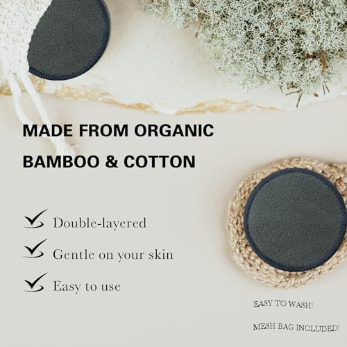 26 Pcs Reusable Cotton Rounds Bamboo Charcoal Makeup Remover Pads - Image 5