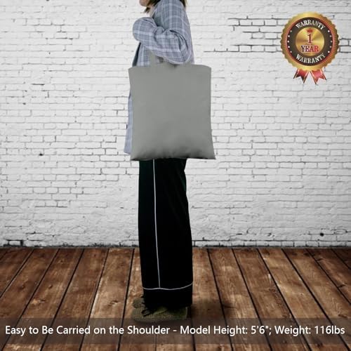 TOPDesign 6-Pack Economical 16"x15" Light Grey Cotton Tote Bags, Lightweight Medium Reusable Grocery Shopping Cloth Bags, Suitable for DIY, Advertising, Promotion, Gift, Activity - Image 3