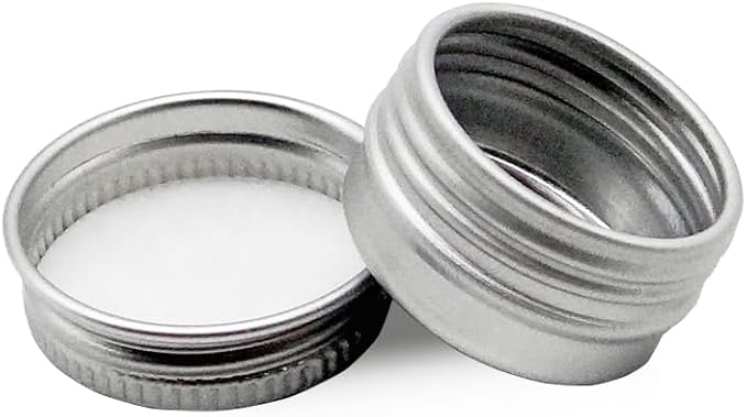 30 pack 5ml Round Lip Balm Tin Cans, 5g Aluminum Makeup Sample Containers with Screw Lid, Empty Silver Metal Tins Pot Storage Travel Tin Jars for Cosmetic, Cream, Candle, Tea, 5 Gram Tins