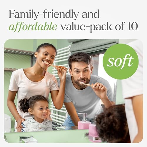 VIVAGO Bamboo Toothbrushes 10 Pack – Plant-Based Soft Bristles - Image 7