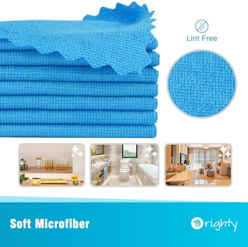 Orighty Microfiber Cleaning Cloth Bulk, 400 Pack Blue Shop Towels - Image 2
