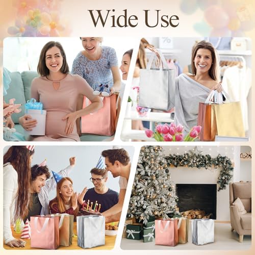 Eccliy 80 Pcs Reusable Gift Bags, Medium, Gold,Silver,Rose Gold - Image 6