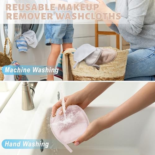 15 Pcs Reusable Makeup Remover Cloths, 5"x5", Multicolor - Image 6