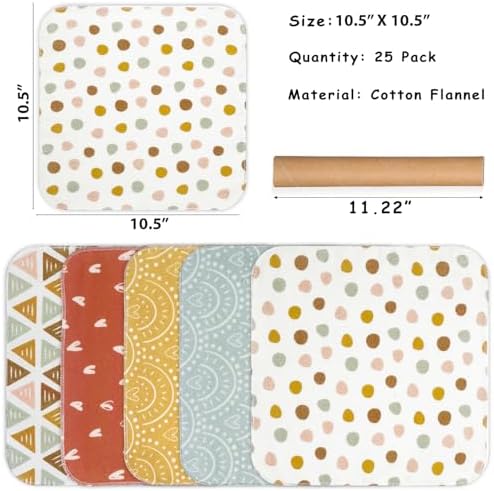 25 Pack Reusable Tissue Paperless Towel Roll Washable Cotton for Kitchen Towels Zero Waste Products Replacement Tissue (RT-K) - Image 2
