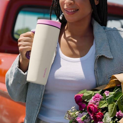Owala SmoothSip Slider Stainless Steel Insulated Travel Mug with Handle, 100% Leak Proof, For Hot and Cold Drinks, Travel Friendly with Sliding Lock Lid, 24 oz, BPA Free, Leak Proof, High Dive - Image 7