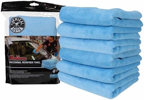 Chemical Guys, Workhorse Professional Microfiber Towels, Blue, 16 in, 6 Pk by ChemicalGuys