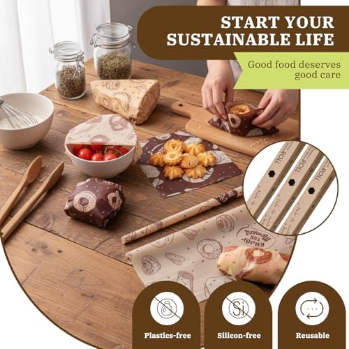 3 Rolls 13 x 40 Inches Reusable Beeswax Wraps for Food - Image 6