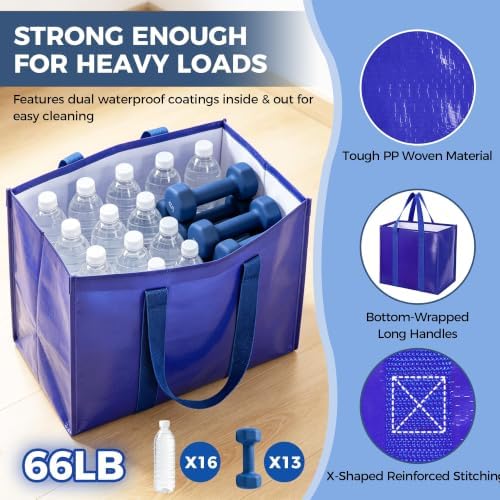 Reusable Grocery Bags, Waterproof & Foldable Shopping Bags Stand Upright - Image 5