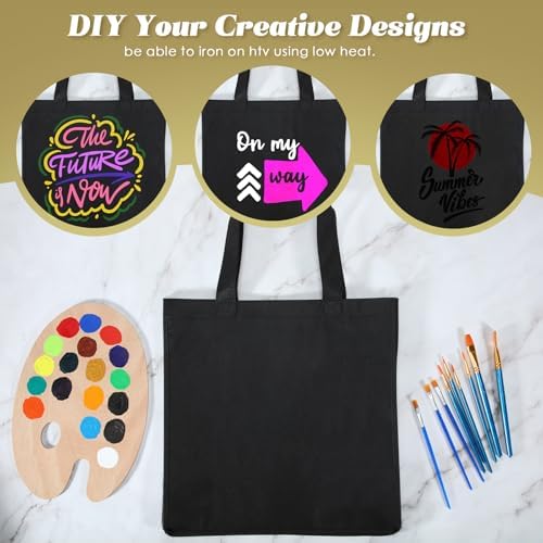 Reginary 100 PCS Non Woven Tote Bags Bulk,Black - Image 6