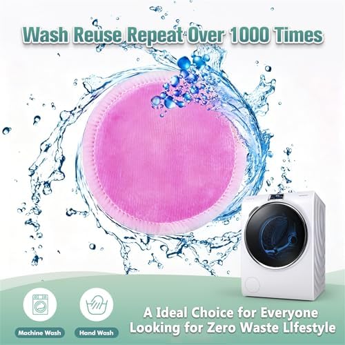 wegreeco 40 Pack Reusable Makeup Remover Pads, Washable Reusable Cotton Rounds Pads for Face, Makeup Remover Cloths for All Skin - (Rose Pink) - Image 7