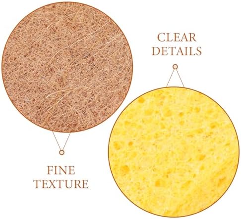 Beavorty 12pcs Sisal Fiber Cellulose Cleaning Sponges, Oil-Resistant Absorbent Dish Scrub Pads, Compact Square Kitchen Sponge Set for Everyday Stir-Fry and Dishwashing Use - Image 3