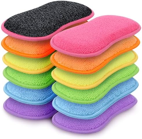 HOMEXCEL Dish Sponge 12 Pack, Microfiber Kitchen Sponges for Cleaning by HOMEXCEL