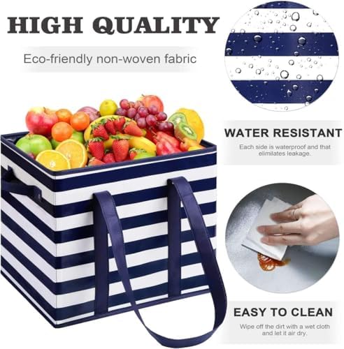 Reusable Grocery Bags 6 Pack, Foldable & Water Resistant Shopping Bags - Image 3