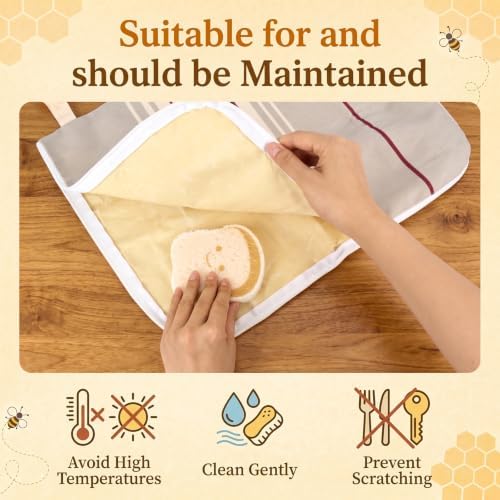 2 Pack XL Beeswax Bread Bags with Bowl Cover & Cleaning Sponge Set - Image 6