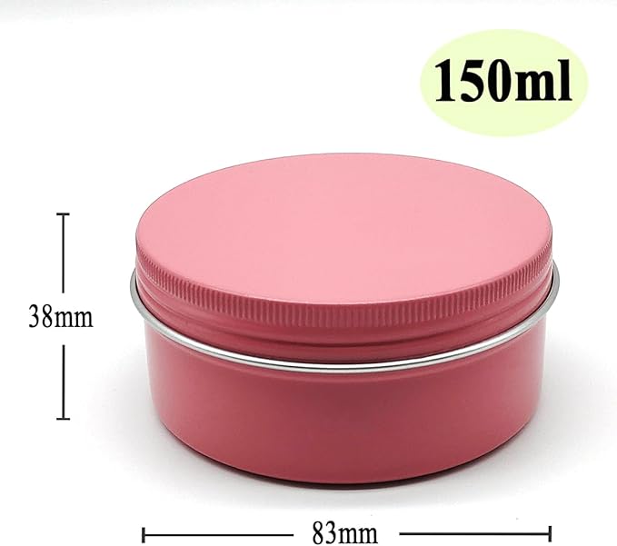 6pcs 150ml Aluminum Tin Jars with Screw Cap Lids, Empty Refillable Makeup Lip Balm Containers Round Travel Jars Cosmetics Pots Metal Cans for DIY Crafts Salve Cream Candle Powder Tea Beads