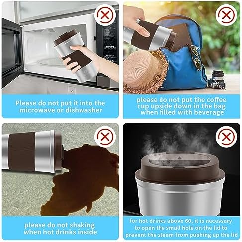 CS COSDDI 12 oz Coffee mug - Stainless Steel Coffee Cup with Leakproof Lid - Image 6