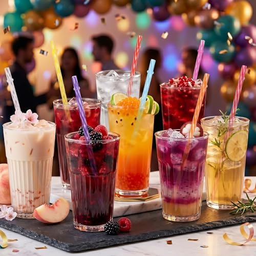 Jovitec 50 Pcs 11 Inch Reusable Plastic Straws with Brush, 10 Colors - Image 6