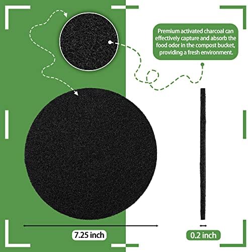 MyLifeUNIT 16 Pack Compost Bin Filter, Kitchen Compost Pail Charcoal Filter Replacements (7.25 inches) - Image 3