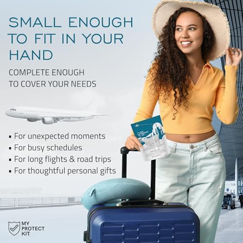MY PROTECT KIT Travel Kit, 20-Piece Toiletries, Toothbrush, Shaver, Tablets - Image 4