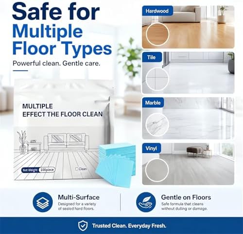 100pcs Multi Surface Effect Floor Clean Tablets All Purpose Natural Wood Floor Cleaner Mopping Tile Cleaning Solution Pet Safe Friendly Non Toxic Robot Vacuum Scented Power Mop Soap (Pink, 100PCS) - Image 4