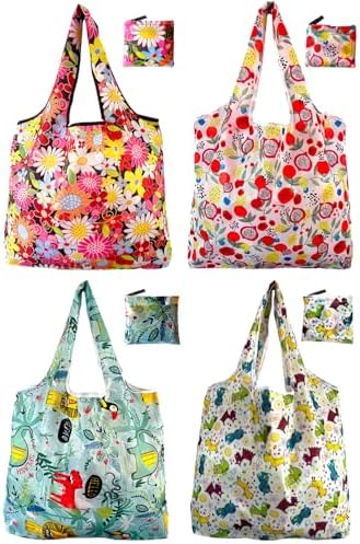 Aesthetic Printed Tote Bags, Lightweight Foldable Reusable Carry Bags, Stylish Personalized Storage Handbags for Travel, Camping, Supermarket & Daily Outdoor Use by NewOpportunityInLivingKindly