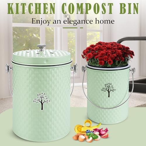 AOSION Countertop Compost Bin, Odor-Free Food Waste Container with 50 Bags - Image 2