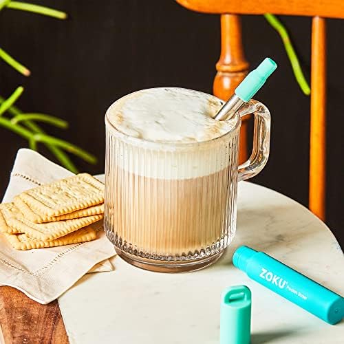 Zoku Reusable Metal Straw with Case, Collapsible Travel Straw - Teal - Image 6