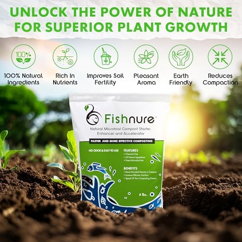 Fishnure - Odor-Free Natural Microbial Compost Starter, 1 4-lb Bag for 1000 lb Compost that Can Be Used as Fertilizer for Potting Soil Indoor Plants & Outdoor Plant Soil, Gardening Essentials - Image 2