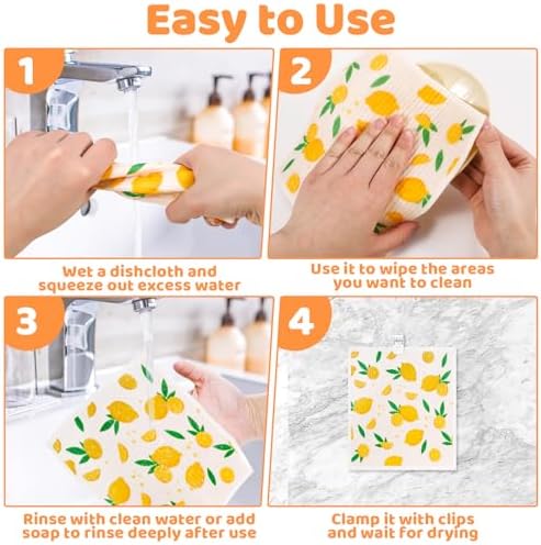 6 Pack Fruit Swedish Dishcloths for Kitchen,Swedish Rags Dish Towels - Image 6