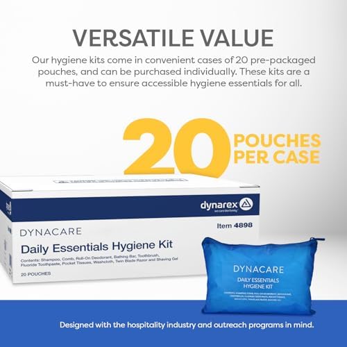 Dynarex DynaCare Daily Hygiene Kit - Travel Essentials Toiletry Bag - Includes TSA Approved Shampoo, Toothbrush Set, Razor and More - Blue, 1 Kit (10-Pieces) (Pack of 2) - Image 7