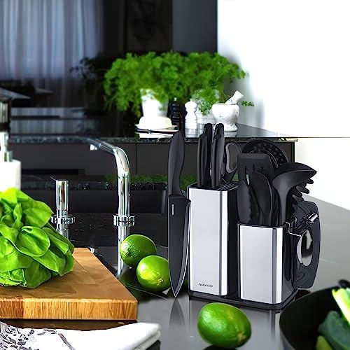 RAXCO Kitchen Utensils Set,18-Piece Cooking Utensils and Knife Set,Black - Image 2